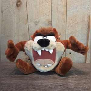 Vintage 1997 Looney Tunes Taz Tasmanian Devil Plush Stuffed Toy Play By Play